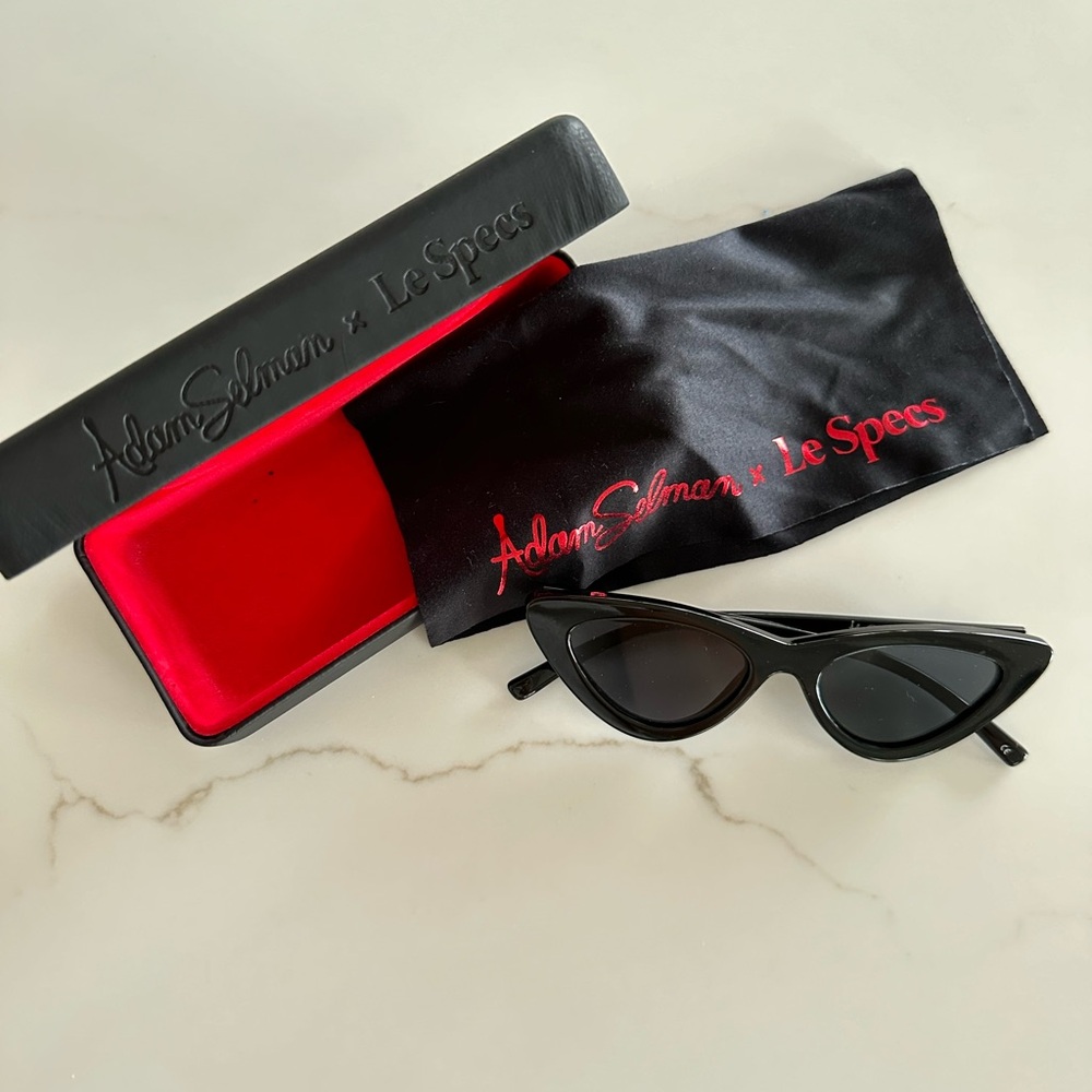 Le Specs X Adam Selman Black Cat Eye Sunglasses with Case